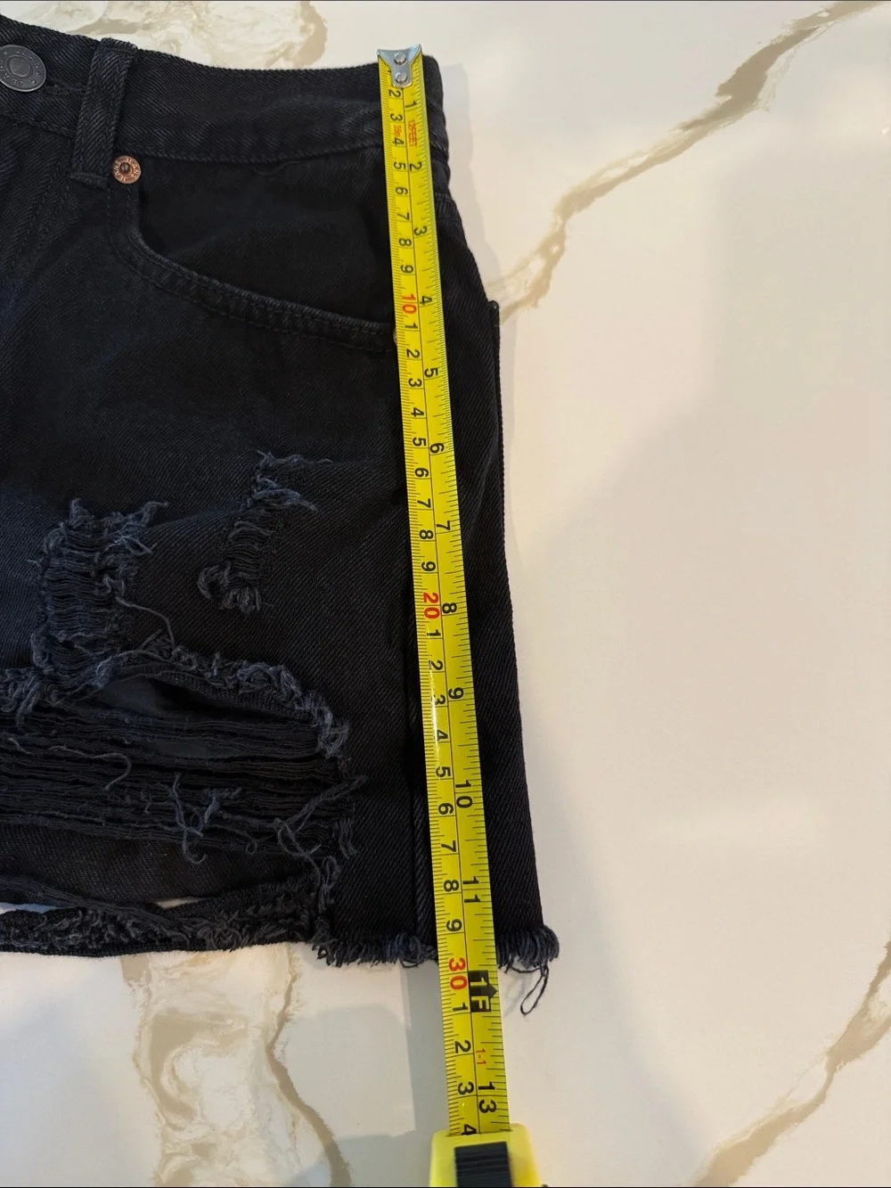 A/OK Black Distressed Denim Cutoff Shorts Size Small